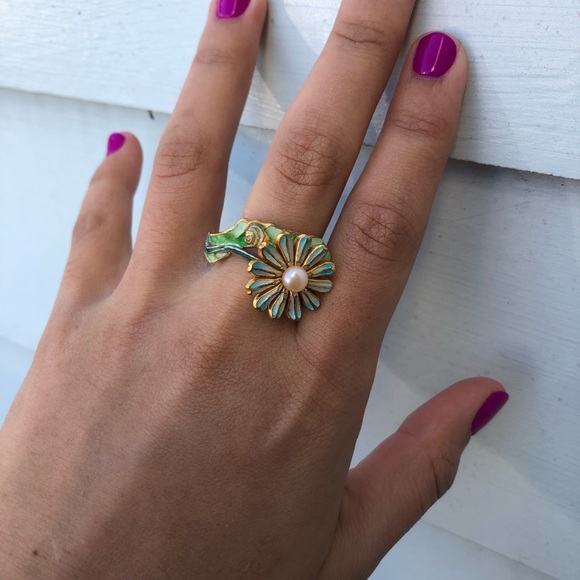 Solid gold and silver enamel ring - Picture 3 of 6